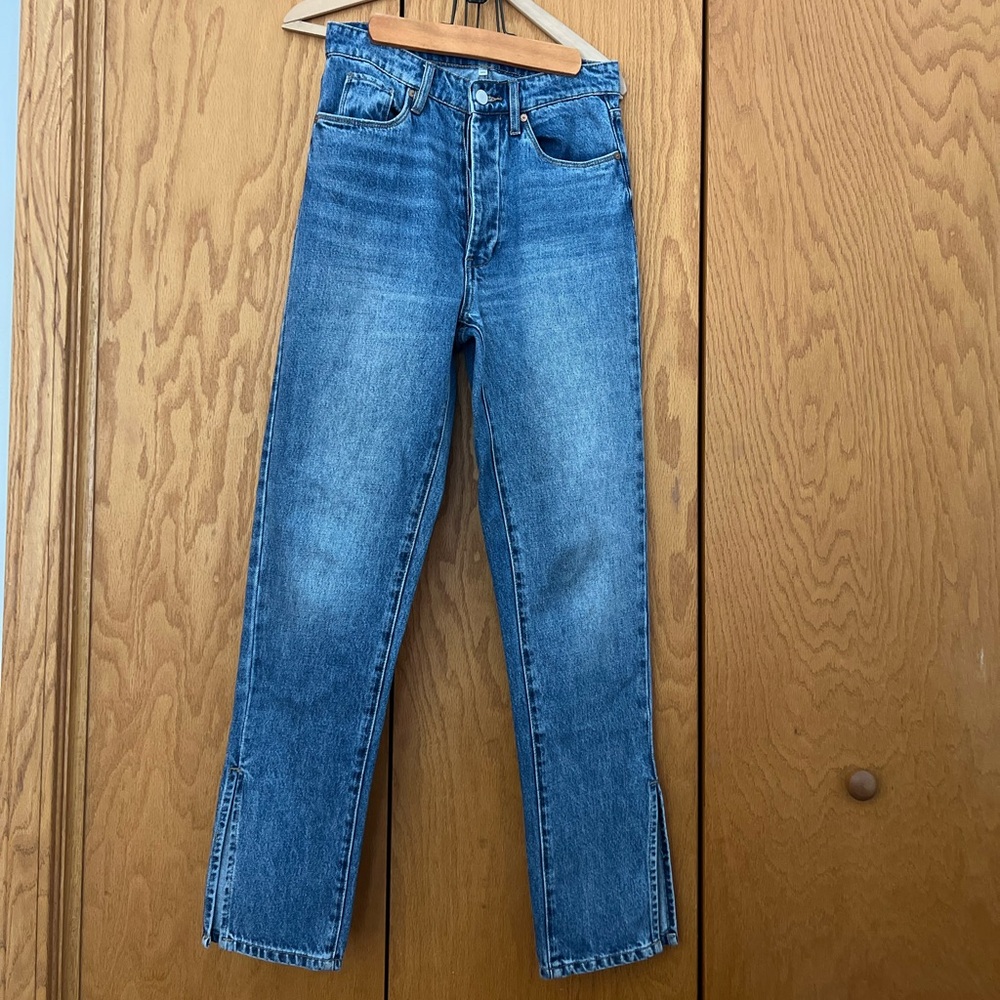 Blank NYC Women's Straight Leg Blue Jeans